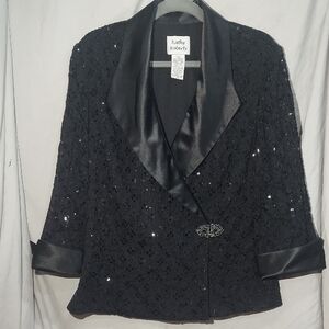 Kathy Roberts Black Sequin Blazer